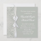 Invitation de luxe Ribbon Silver/Grey Mariage dama (Devant)