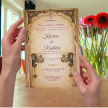 Invitation de luxe royale pour mariage ethnique in