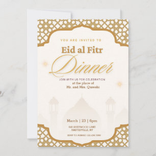 Invitation de luxe White and Gold Eid al fitr Part