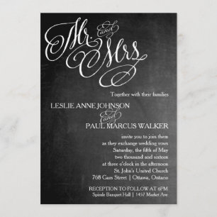 Invitation de M. et Mme Scroll Chalkboard