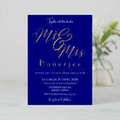 Invitation de M. & Mme Marine Mariage bleu Foil (Debout devant)