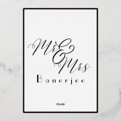 Invitation de M. & Mme Royal Mariage Foil (Verso)