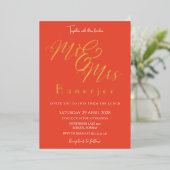 Invitation de M. & Mme Royal Orange Red Mariage Fo (Debout devant)