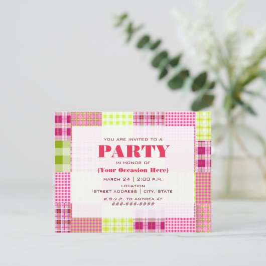 Invitation de Madras à une soirée de patchwork (Debout devant)