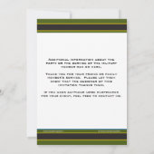 Invitation de maison d'accueil de soldat d'armée (Dos)