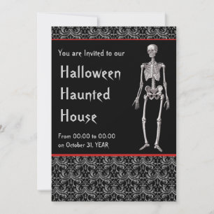 Invitation de maison halloween avec des squelettes