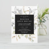 Invitation de maison ouverte élégante à fleurs arg (Debout devant)