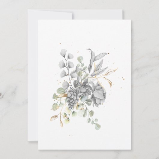 Invitation de maison ouverte élégante à fleurs arg (Dos)