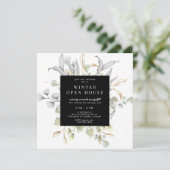 Invitation de maison ouverte élégante à fleurs arg (Debout devant)