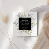 Invitation de maison ouverte élégante avec fleurs 