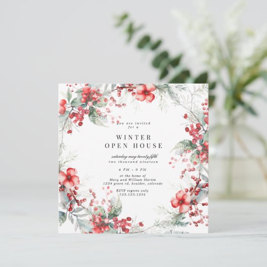 Invitation de maison ouverte florale aquarelle de (Debout devant)