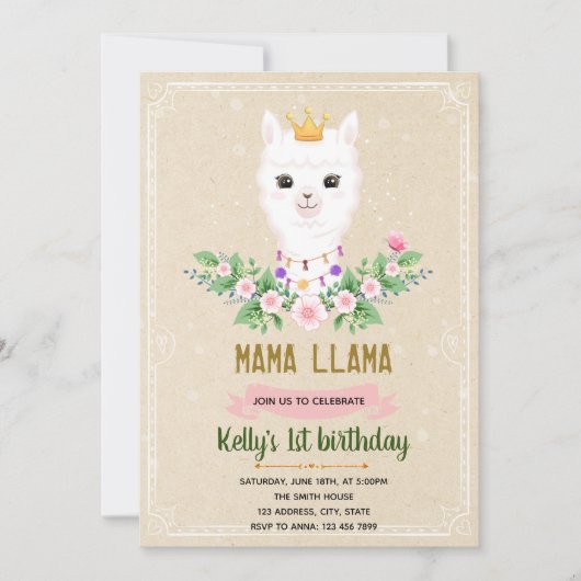 Invitation de mama lama (Devant)