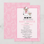 Invitation de Maman et Little Lamb Baby shower (Devant / Derrière)