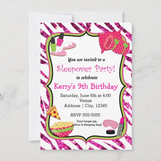 Invitation de maquillage pour soirée pyjama entre (Devant)