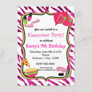 Invitation de maquillage pour soirée pyjama entre