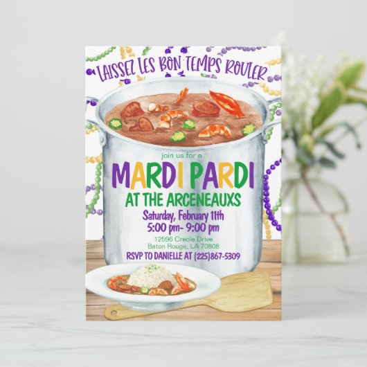 Invitation de Mardi Gras (Debout devant)
