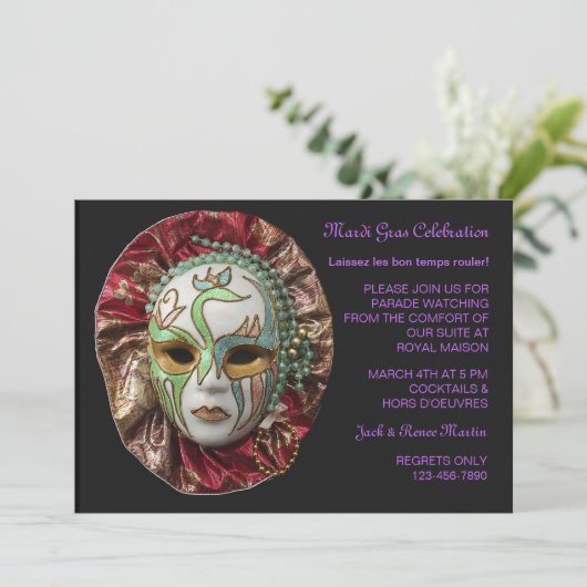 Invitation de Mardi Gras (Debout devant)