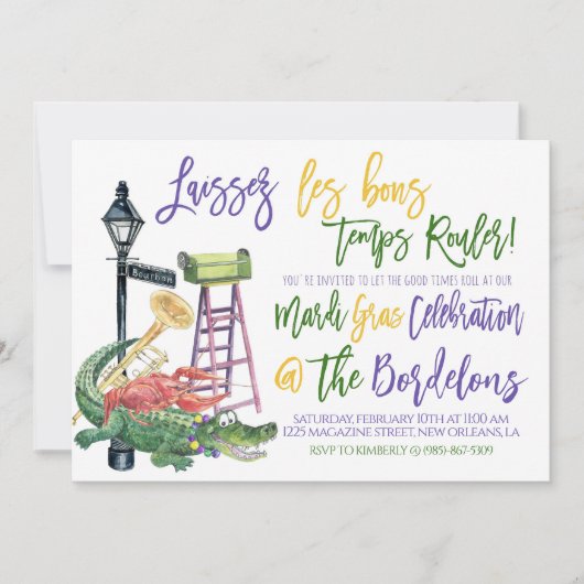 Invitation de Mardi Gras (Devant)