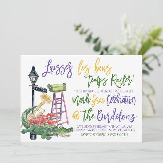 Invitation de Mardi Gras (Debout devant)
