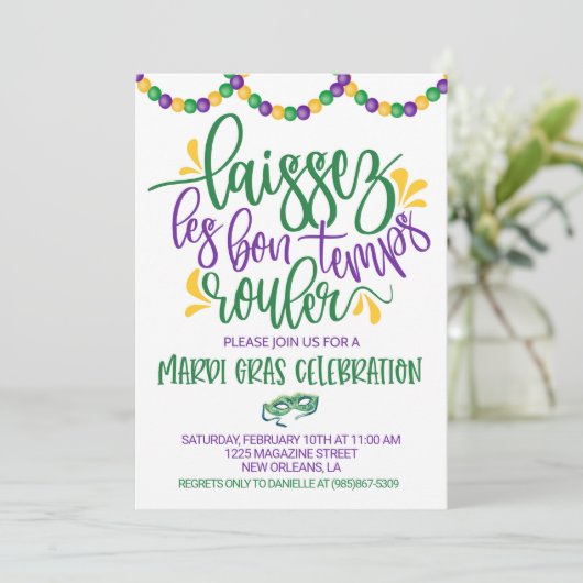 Invitation de Mardi Gras (Debout devant)