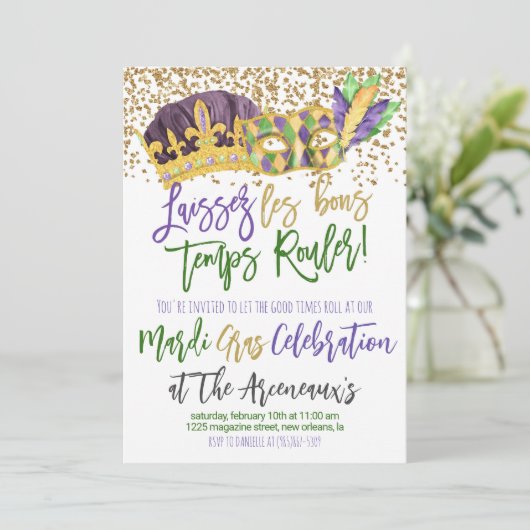 Invitation de Mardi Gras (Debout devant)