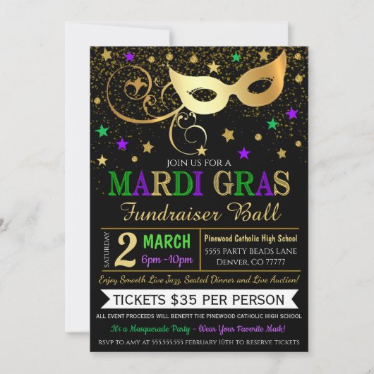 Invitation de Mardi Gras (Devant)