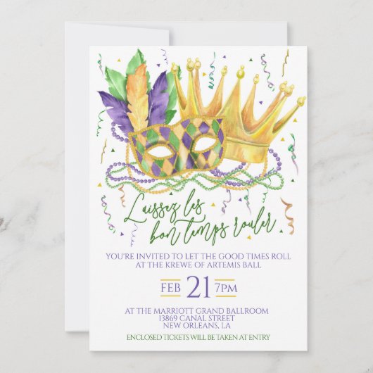 Invitation de Mardi Gras (Devant)
