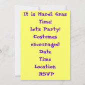 Invitation de mardi gras (Dos)