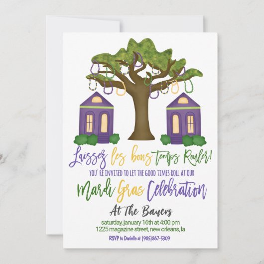 Invitation de Mardi Gras (Devant)