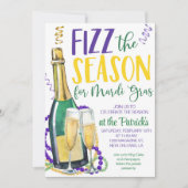 Invitation de Mardi Gras Champagne (Devant)
