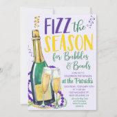 Invitation de Mardi Gras Champagne (Devant)