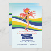 Invitation de Mardi Gras, danseuse du Carnaval (Devant / Derrière)