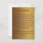 Invitation de mardi gras de masque de mascarade (Dos)