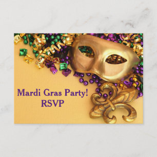 Invitation de mardi gras de masque de mascarade