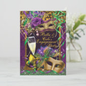 Invitation de Mardi Gras Engagement Party (Debout devant)