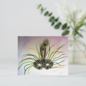 Invitation de Mardi Gras Feather Mask ou Invitatio (Debout devant)