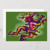 Invitation de Mardi Gras Jester (Devant / Derrière)