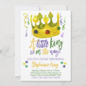 Invitation de Mardi Gras King Baby shower (Devant)