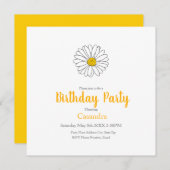 Invitation de marguerite jaune et blanc (Devant / Derrière)