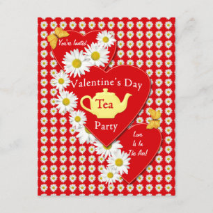 Invitation de marguerites de thé de Valentine