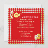 Invitation de marguerites de thé de Valentine (Dos)