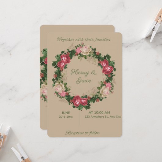 Invitation de mariage (Devant/Arrière en situation)