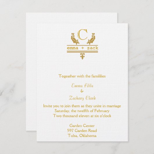  Invitation de mariage (Devant / Derrière)