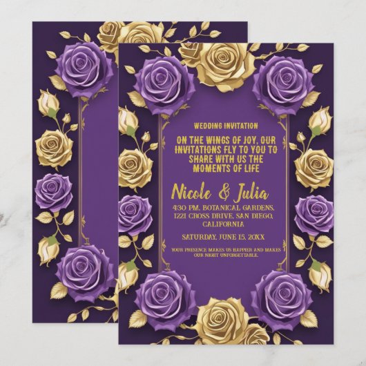 Invitation de mariage (Devant / Derrière)