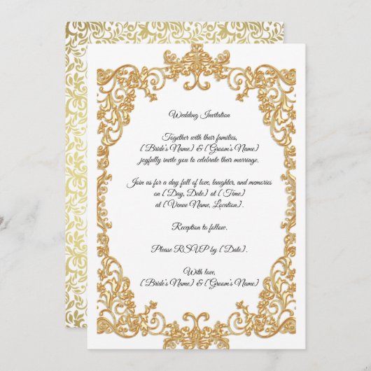 Invitation de mariage (Devant / Derrière)