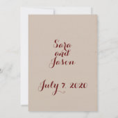 invitation de mariage (Dos)