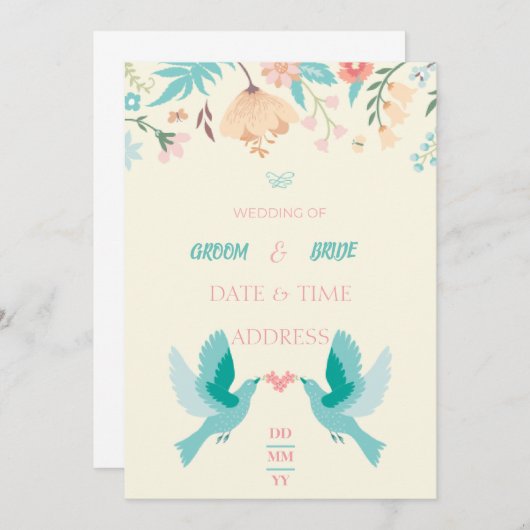 Invitation de mariage (Devant / Derrière)