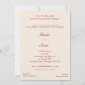Invitation de mariage (Dos)