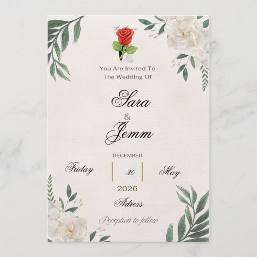 Invitation de mariage (Devant)