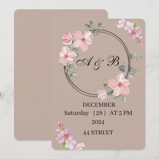 Invitation de mariage (Devant / Derrière)